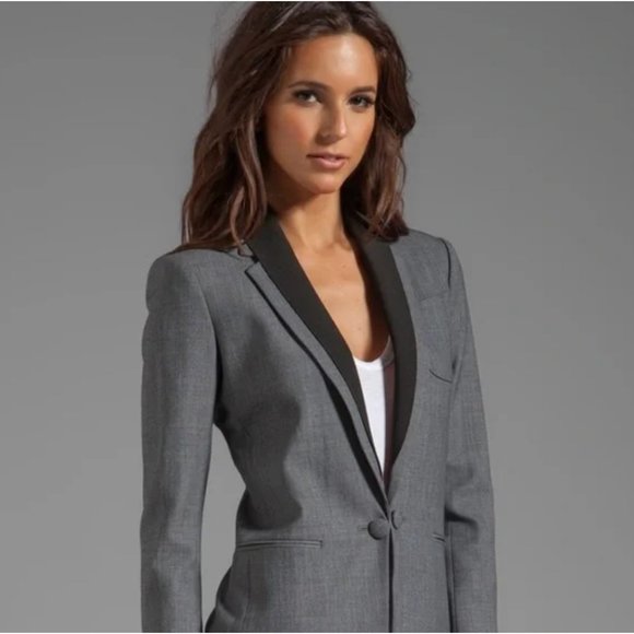 Theory Gray and Black Blazer - Picture 2 of 9